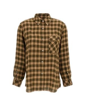 Wales Bonner Ritual Checked Flannel Shirt - Brown