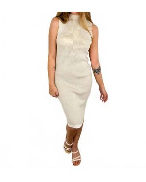 Cozy Co. Elevated Looks Ribbed Midi Dress - Natural