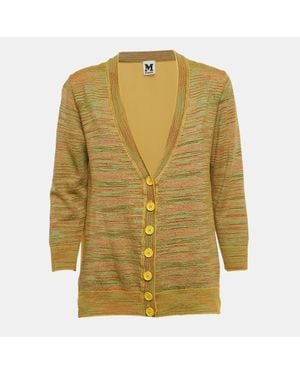 Missoni Stripe Knit And Silk Buttoned Cardigan - Yellow