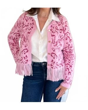 Fate The Evelyn Fringe Cardigan - Red