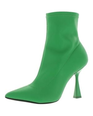 BarIII Olevia Zipper Faux Leather Booties - Green