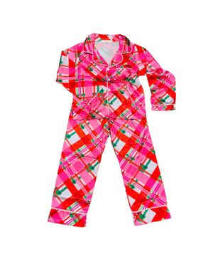 Tweenstyle Tweens' Silky Holiday Plaid Lounge Set - Red