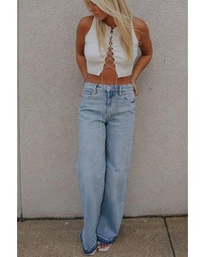 Blank NYC The Franklin Wide Leg Jeans - Gray