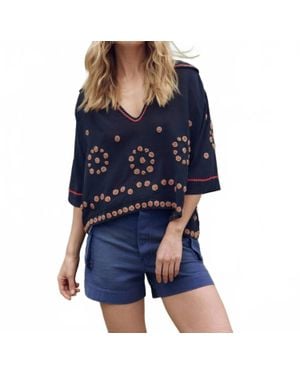 The Great Beaded Vintage Sailor Top - Blue