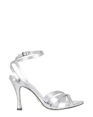 Giampaolo Viozzi Delicate Ankle Strap Leather Sandals - Metallic