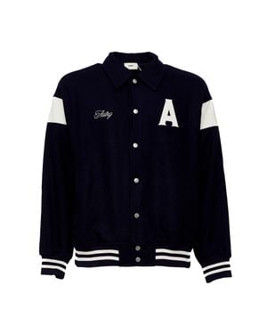 Autry Luster Sporty Metallic Button Wool Jacket - Blue