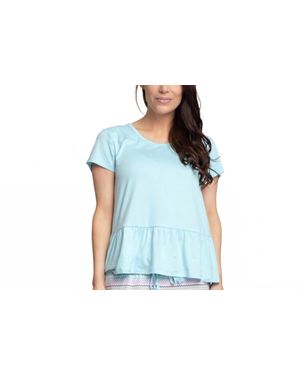 Muk Luks Solid Short Sleeve Top - Black