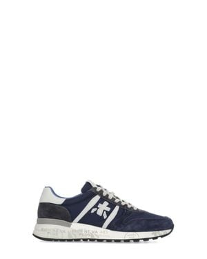 Premiata Lander 7204 Suede-Blend Sneakers - Blue