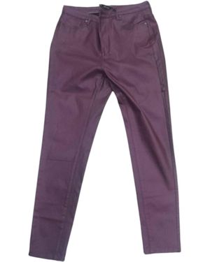 Coco + Carmen Metallic Stretch Pants - Purple