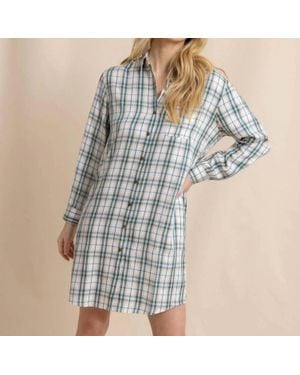 Southern Tide Cam Twill Plaid Mini Dress - Blue