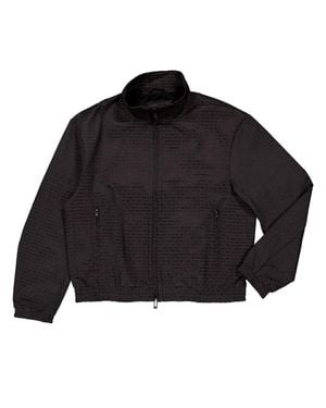 Emporio Armani All-Over Jacquard Logo Blouson, Brand Size 52 Us - Black