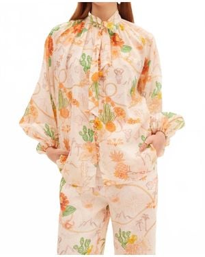 Kate Ford Tacana Tie Buttoned Blouse - Multicolor