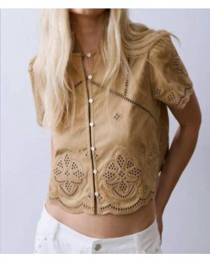 Melissa Nepton Regina Short Sleeve Blouse - Brown