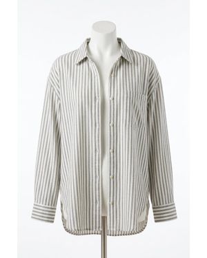 Z Supply Reese Button Up Stripe Top - Gray