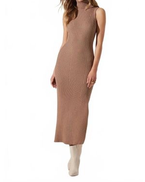 Astr Channary Sweater Dress - Brown