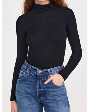 Stateside Fine 2X1 Rib Long Sleeve Sweater - Blue