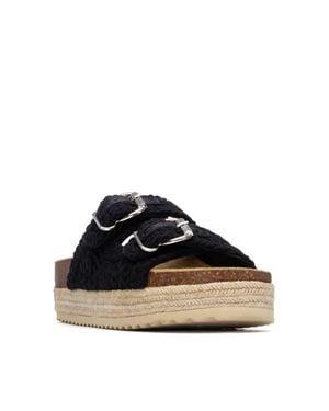 Xti Refresh Collection Double Strap Buckle Flat Sandals - Blue