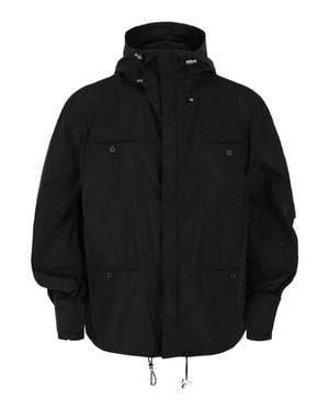 Ferragamo Hooded Windbreaker Jacket - Black