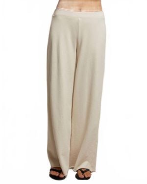 PERFECTWHITETEE Amber French Terry Wide Leg Trouser - Natural