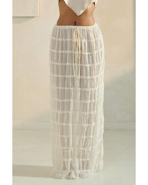 TRUEDAMES Sky Breeze Sheer Maxi Skirt - Natural