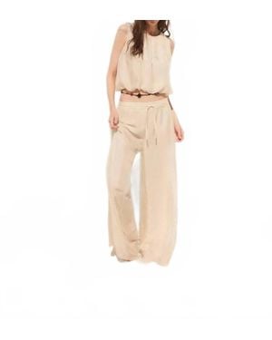 DELUC Strada Wide Leg Pants - Natural