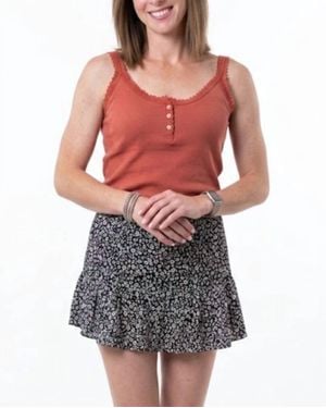 Angie Midnight Wildflower Skort - Red