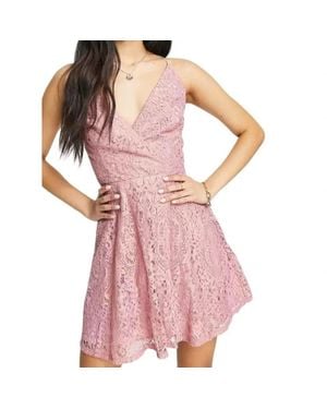 ASOS Lace Cocktail Mini Dress - Pink