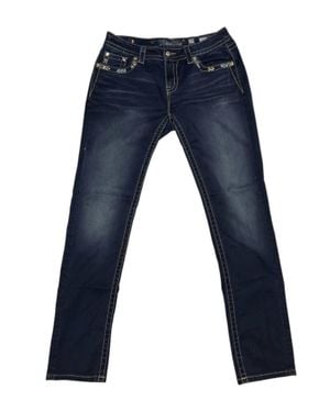 Miss Me Denim Mid-Rise Curvy Skinny Jeans - Blue