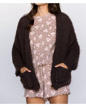 Storia Teddy Fuzzy Cardigan - Brown