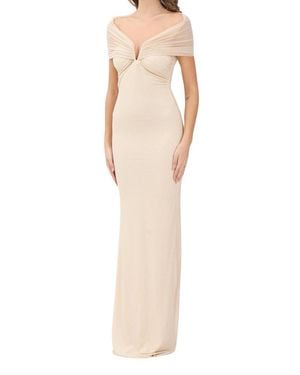 alma sanchez Long Tulle Dress With Light-Catching Embellishments - White
