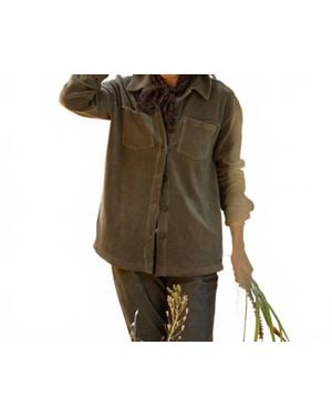 Carve Designs Hudson Stretch Cord Shacket - Green