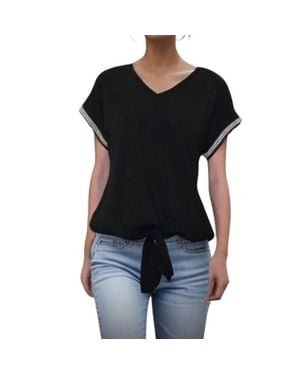 VAVA Eyewear Camille Front Tie Shirt - Black