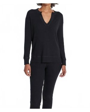 LEIMERE Cabo Split Neck Top - Black