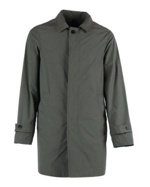 Camplin Concealed Button Mid Length Coat - Gray