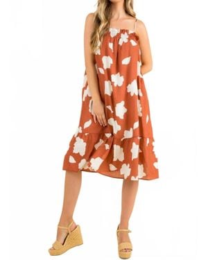 Thml Cloud Print Dress - Orange
