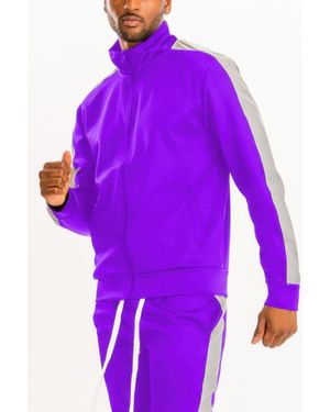 TRUEDAMES Track Single Stripe Jacket - Purple
