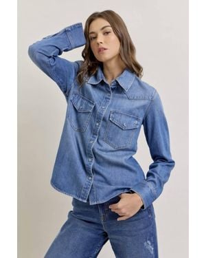 Hidden Jeans The Abby Western Shirt - Blue