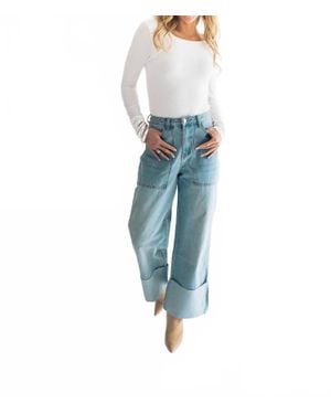 falcon park Josie Long Sleeve Top - Blue