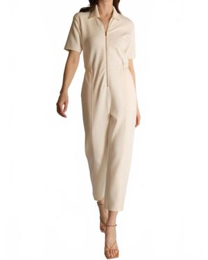 P.Cill Half Zip Jumpsuit - Natural