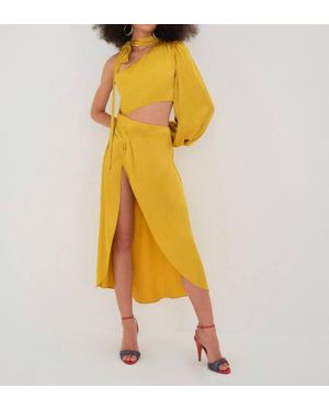 For Love & Lemons Mila Midi Dress - Yellow