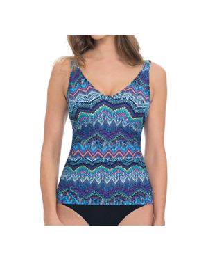 Gottex E-Cup V-Neck Tankini Top - Blue