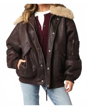 Olivaceous Aspen Pu Bomber Jacket - Black