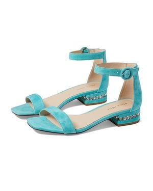 Pelle Moda Nita Strappy Aqua Suede Ankle Strap Sandals Jobb2213 - Blue