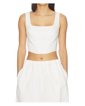 Jonathan Simkhai Clio Cotton Bustier Top - White