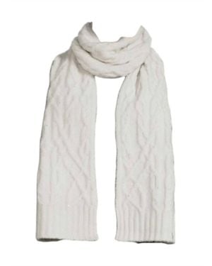 DKNY Cable Knit Scarf - White