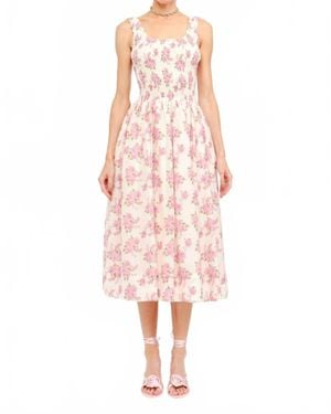 SOFIA The Label The Millie Floral Smocked Midi Dress - Pink
