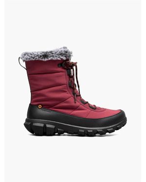 Bogs Cedar Quilt Lace Waterproof Boots - Red