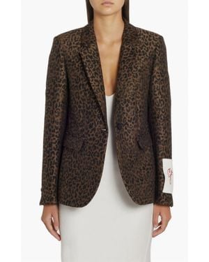 Golden Goose Pre-Loved Dune Leopard Virgin Wool Blend Blazer - Black