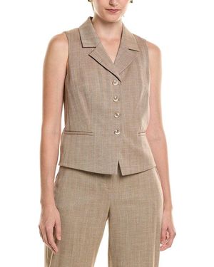 Anne Klein Herringbone Vest - Natural