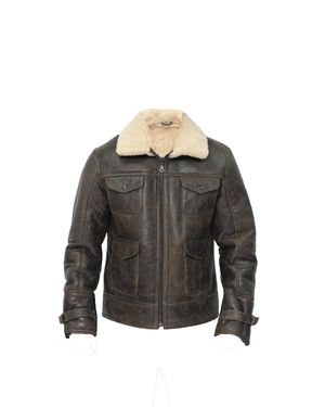 Infinity Leather Sheepskin Classic Safari Jacket-Hertford - Black